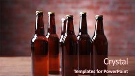 Presentation with beer bottle - Amazing presentation theme having brown glass bottles of beer backdrop and a wine colored foreground