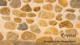  Presentation with stone - Colorful PPT layouts enhanced with brown grudge - old stone wall backdrop and a  colored foreground