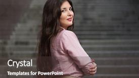  Presentation with light pink - Presentation design with brown hairs in light pink background and a tawny brown colored foreground