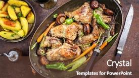  Presentation with rabbit - Beautiful PPT layouts featuring brown hare - rabbit with vegetable and mushrooms backdrop and a tawny brown colored foreground