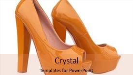  Presentation with brown - Audience pleasing PPT theme consisting of brown high heels open toe backdrop and a gold colored foreground