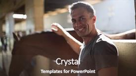  Presentation with horse - PPT theme consisting of brown horse in the stable background and a tawny brown colored foreground