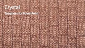  Presentation with fabric - Cool new PPT layouts with brown knitted fabric made backdrop and a coral colored foreground