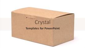  Presentation with brown paper sack - Colorful presentation theme enhanced with brown-kraft-paper-box-isolated backdrop and a coral colored foreground