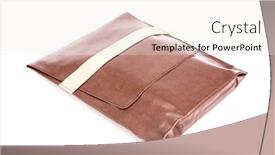  Presentation with leather bag - PPT layouts featuring brown-leather-bag background and a sky blue colored foreground