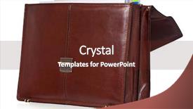  Presentation with brown leather - Slides having brown leather briefcase with brass background and a tawny brown colored foreground