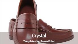  Presentation with leather shoes - Cool new presentation design with brown leather fashion shoes clipping path included backdrop and a tawny brown colored foreground