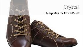  Presentation with leather shoes - Presentation having brown leather fashion shoes clipping path included background and a white colored foreground