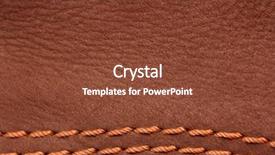 Presentation with brown leather - Audience pleasing slides consisting of brown leather suede with sewn seams background backdrop and a tawny brown colored foreground