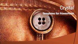  Presentation with brown leather - Amazing slides having brown leather texture and button background genuine leather jacket detail closeup backdrop and a tawny brown colored foreground