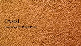  Presentation with brown leather - PPT theme with brown leather texture background material background and a gold colored foreground