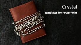  Presentation with bound - Beautiful slide set featuring brown-leather-wallet-bound backdrop and a black colored foreground