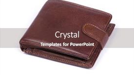  Presentation with brown leather - Presentation design having brown-leather-wallet-isolated background and a tawny brown colored foreground