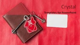 Presentation with brown leather - Amazing PPT layouts having brown-leather-wallet-with-house backdrop and a red colored foreground