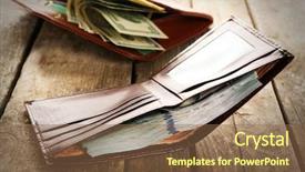  Presentation with brown leather - Amazing theme having brown leather wallet with money backdrop and a tawny brown colored foreground