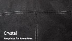  Presentation with brown leather - Amazing PPT theme having brown leather with white stitching backdrop and a dark gray colored foreground