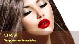  Presentation with sexy-girl - Beautiful slide set featuring brown long hair provocative makeup backdrop and a tawny brown colored foreground