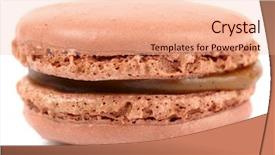  Presentation with frames isolated on white brown - Audience pleasing slides consisting of brown macaron isolated on white background close-up backdrop and a lemonade colored foreground