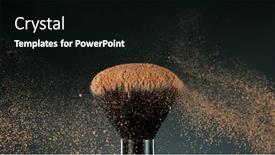  Presentation with makeup - Presentation theme featuring brown-makeup-powder-on-brush background and a  colored foreground