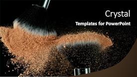  Presentation with brushes makeup - Slide deck with brown-makeup-powder-on-brushes background and a black colored foreground