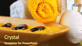  Presentation with spa - Colorful slide set enhanced with brown orange - beautiful spa composition on dark backdrop and a  colored foreground