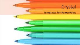  Presentation with bright white - Beautiful presentation theme featuring brown orange - bright markers isolated on white backdrop and a gold colored foreground