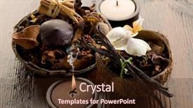  Presentation with aromatherapy - Theme enhanced with brown orange - scented potpourri aromatherapy background and a wine colored foreground