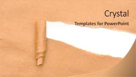  Presentation with torn paper - PPT layouts having brown package paper torn background and a coral colored foreground