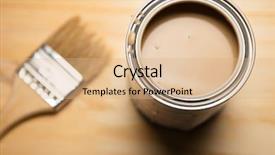  Presentation with paint brush brash and red - Slides featuring brown paint can and brush background and a coral colored foreground