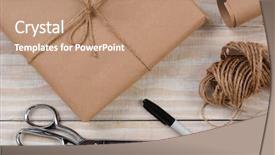  Presentation with shot - Presentation theme with brown paper - high angle shot background and a coral colored foreground