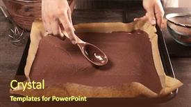  Presentation with baking cake - PPT layouts consisting of brown paper - woman preparing cake in baking background and a tawny brown colored foreground