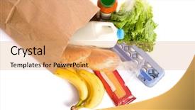  Presentation with brown paper bag - PPT layouts consisting of brown paper bag full background and a coral colored foreground