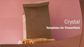  Presentation with brown paper bag - Beautiful presentation theme featuring brown-paper-bag-with-wafer backdrop and a tawny brown colored foreground