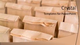  Presentation with brown paper bag - Audience pleasing presentation consisting of brown paper bags on table backdrop and a coral colored foreground