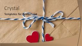  Presentation with wedding card - Slide deck consisting of brown-paper-envelope-tied background and a coral colored foreground