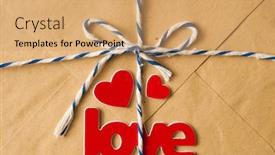  Presentation with wedding card - Beautiful theme featuring brown-paper-envelope-tied backdrop and a coral colored foreground