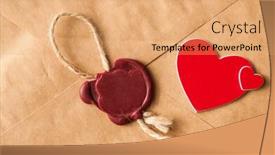  Presentation with wedding card - Theme having brown-paper-envelope-tied background and a coral colored foreground