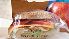  Presentation with brown paper bag - Slide set featuring baggy - whole grain sandwich background and a coral colored foreground