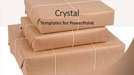 Presentation with packaging - Theme enhanced with brown paper packages tied up background and a coral colored foreground
