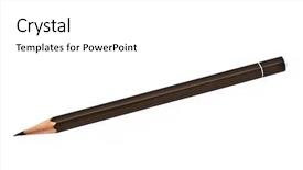  Presentation with brown and white - Cool new theme with brown pencil isolated on white backdrop and a white colored foreground