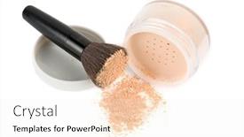  Presentation with powder - Presentation theme featuring brown-powder-and-black-brush background and a sky blue colored foreground