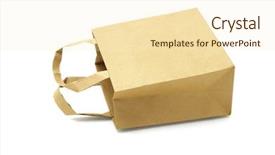  Presentation with brown paper bag - Colorful PPT theme enhanced with brown-recycled-paper-bag-lying backdrop and a cream colored foreground