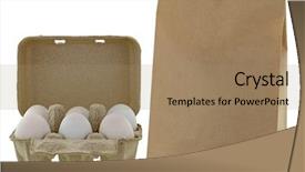  Presentation with pulp paper - PPT theme featuring brown recycled paper bag background and a coral colored foreground