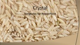  Presentation with rice bran - PPT theme enhanced with brown rice background texture focus background and a coral colored foreground