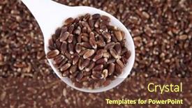  Presentation with brown rice - Slides consisting of brown-rice-close-up-texture background and a tawny brown colored foreground