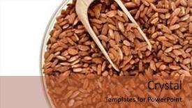  Presentation with brown rice - Presentation design having brown rice heap close up background and a red colored foreground