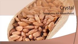  Presentation with brown rice - Slide deck enhanced with brown rice in wooden scoop background and a coral colored foreground