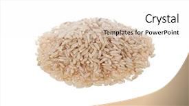  Presentation with brown rice - PPT theme with brown rice isolated on a white background background and a white colored foreground