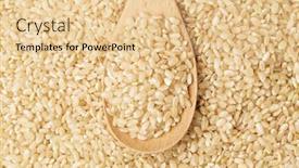  Presentation with brown rice - Presentation design featuring brown-rice-on-wooden-teaspoon background and a lemonade colored foreground