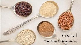  Presentation with rice grain - Colorful slide set enhanced with gluten free grain black quinoa backdrop and a soft green colored foreground